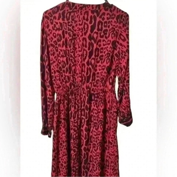 Zara Leopard Print Midi Dress Red and Black - Picture 10 of 13